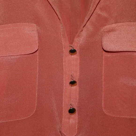 Banana Republic | Peach Silk Blouse, Size S - Picture 3 of 9